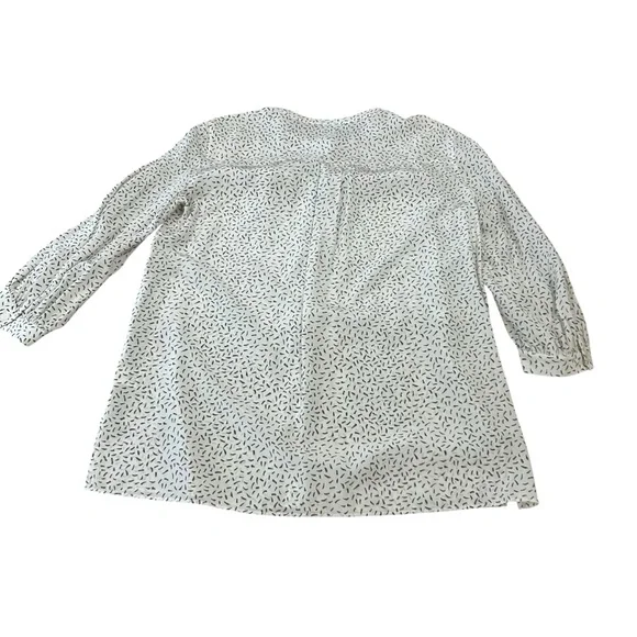 Lafayette 148 NY 100%Silk Sheer Blouse womens sz medium White Black Career Chic - Picture 4 of 10
